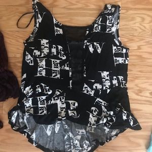 Black and white peplum style